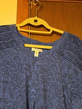 New Never Worn Croft & Barrow Blue Paisley Short-Sleeve Tunic